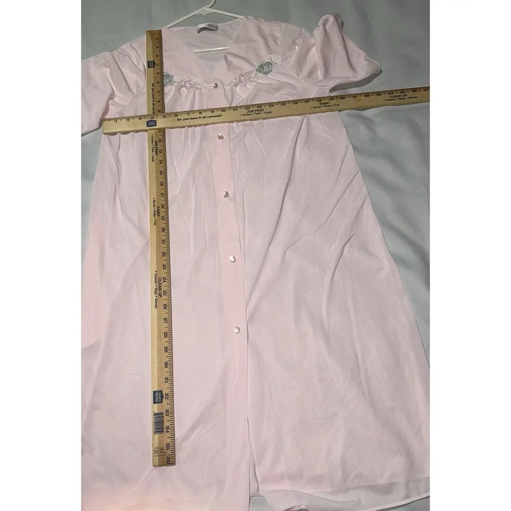 Vintage Shadowline‎ Light Pink  Short Sleeve Knee Length Rose Buds M